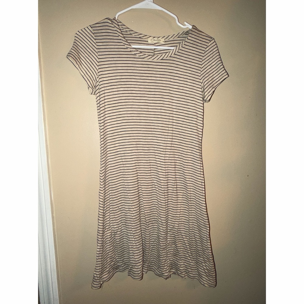 Black and White Striped T-Shirt Dress
